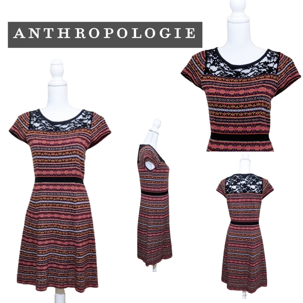 Anthro/SPARROW Fair Isle Cashmere-Blend Dress